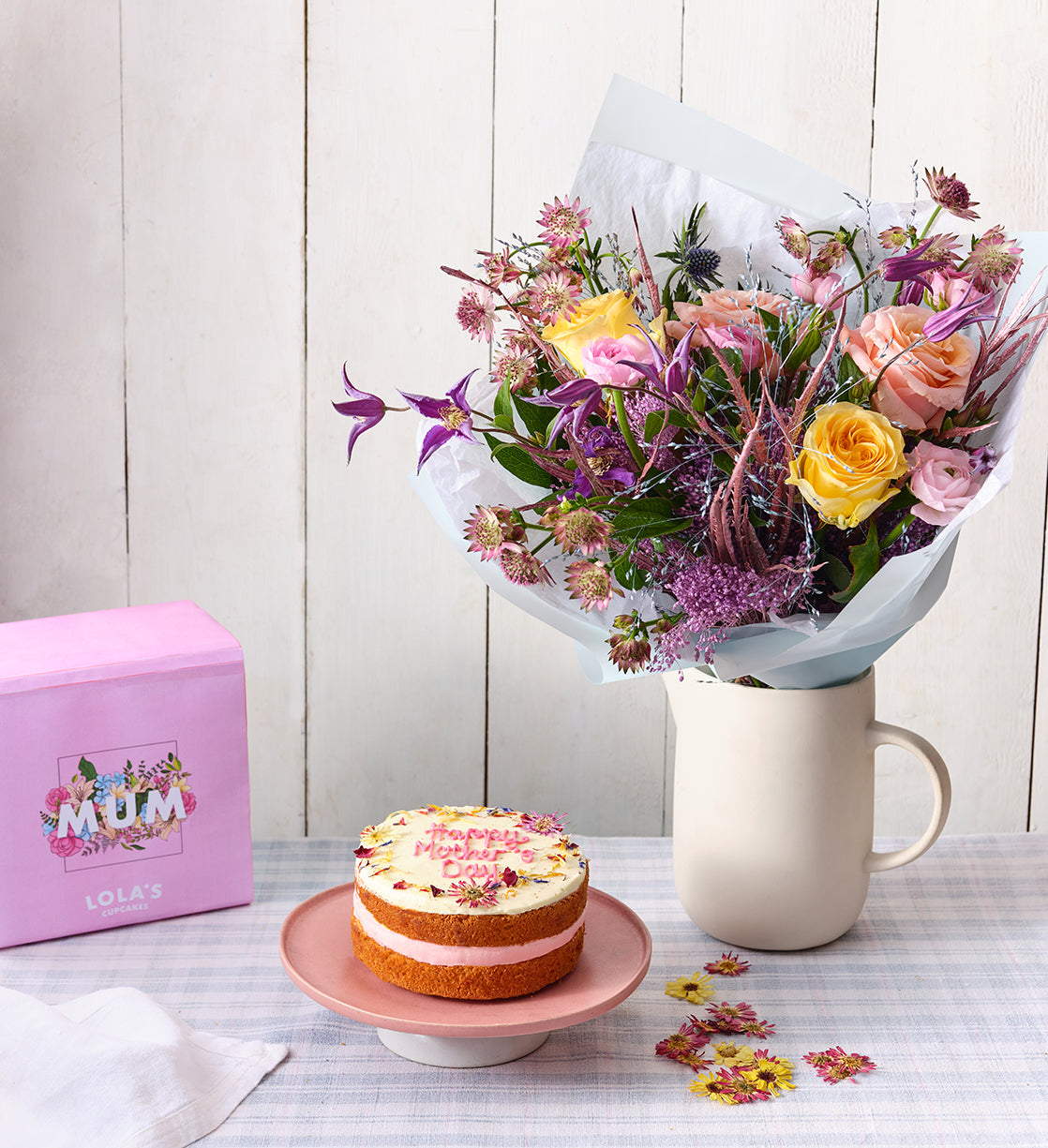 Mother's Day Cake and Flower Bundle