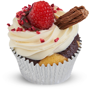 Gluten Free Choc & Raspberry Cupcake