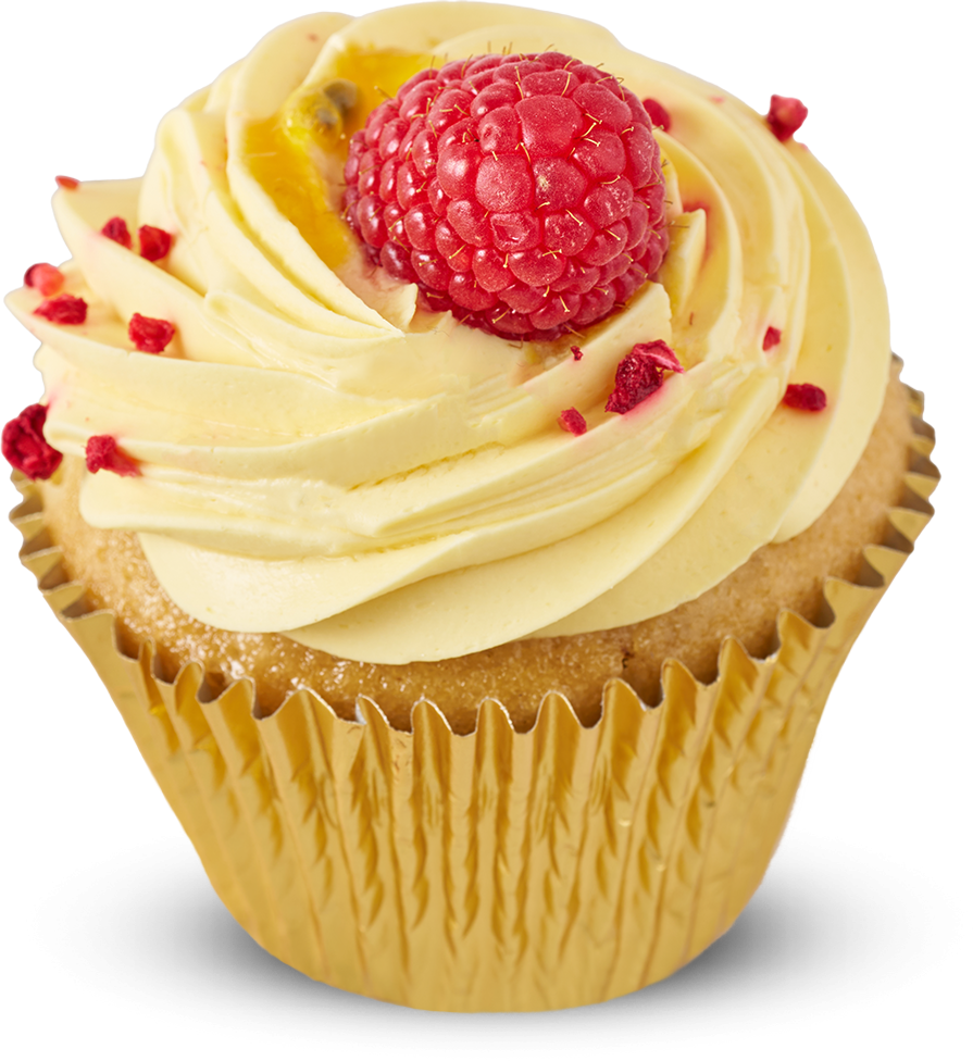 Vegan Raspberry and Passionfruit Cupcake