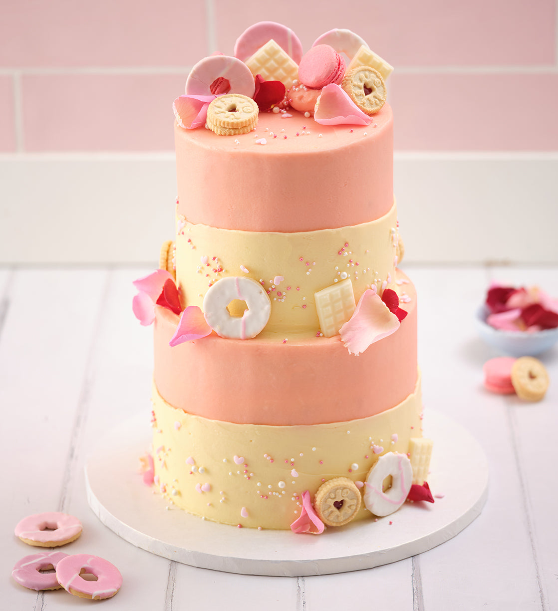 Pink Mini Two Tier Loaded Cake