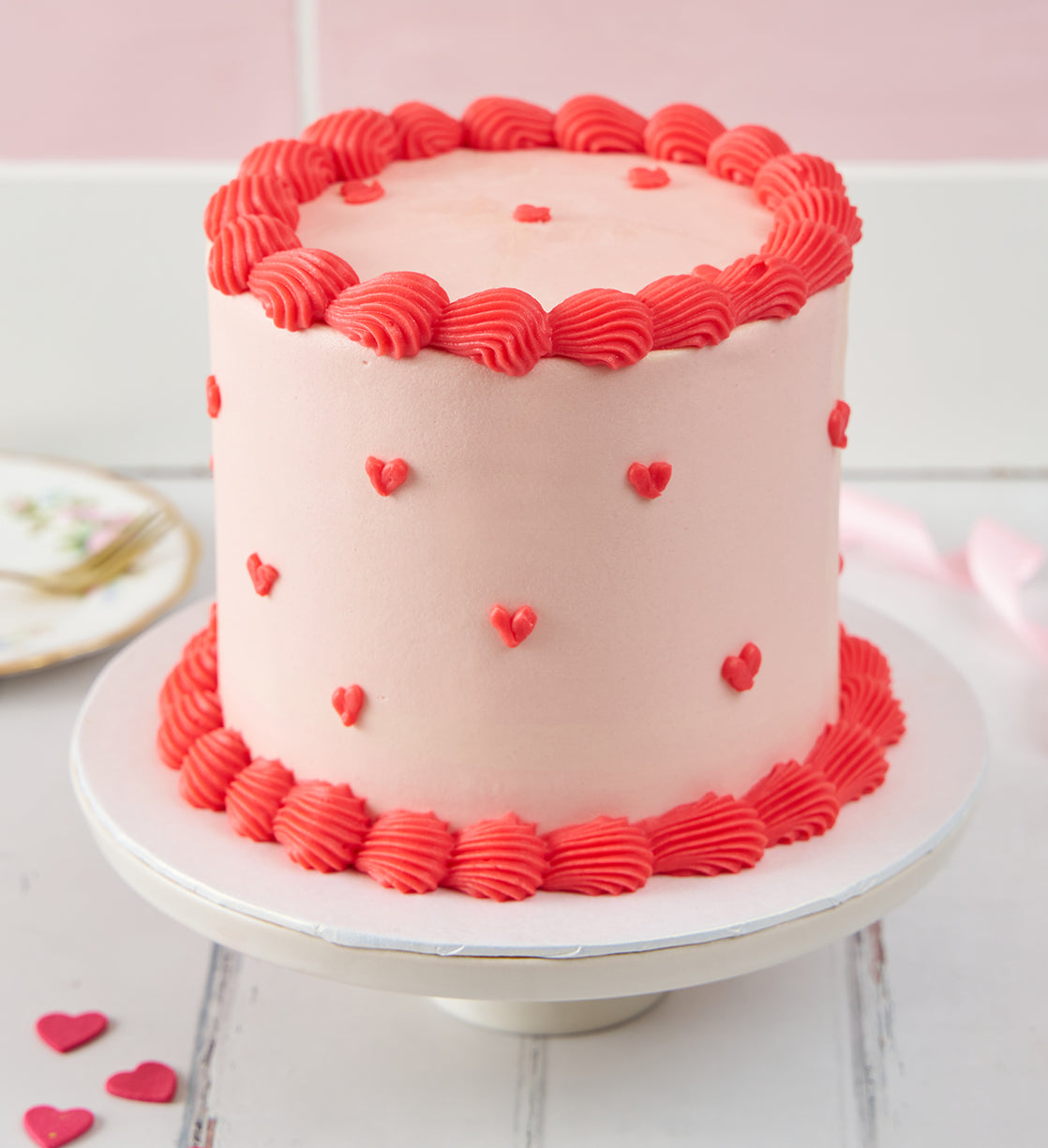 Vintage Heart Doodle Cake
