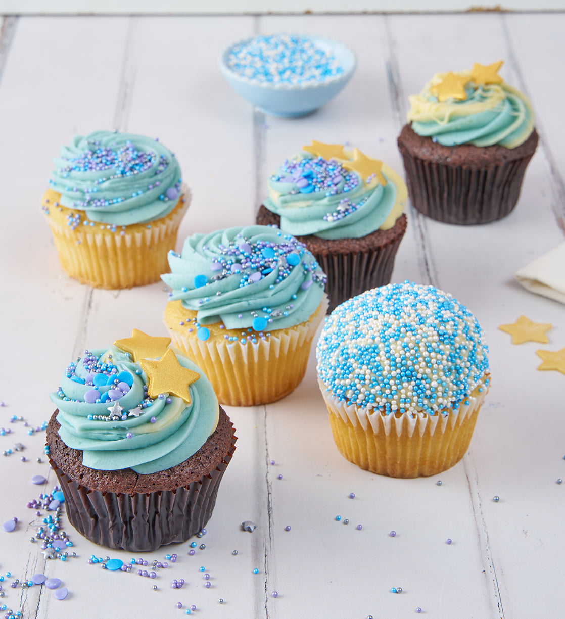 Blue Cupcake Box