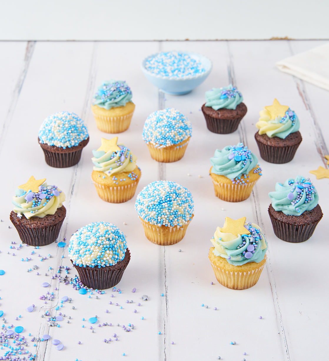 Blue Mini Cupcake Box