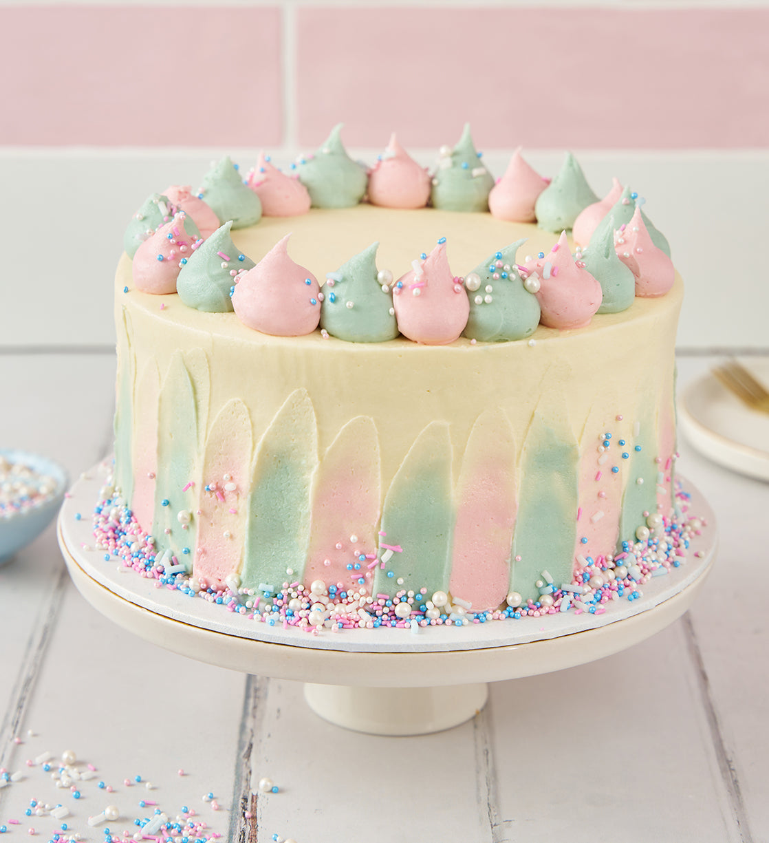 Gender Reveal White Cake