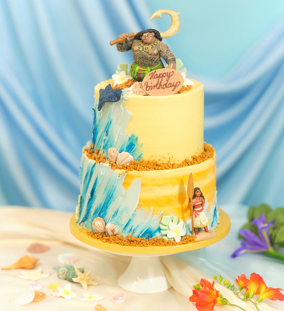 Disney Moana Themed Two Tier Cake